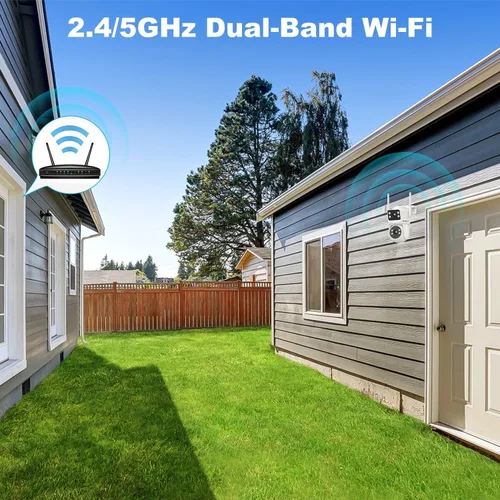 Miniatura 5 de GENBOLT PTZ Cámara de seguridad WiFi para exteriores con doble lente, vigilancia CCTV con doble vista, almacenamiento en la nube actualizado