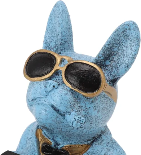 Miniatura 7 de Soporte de exhibición de reloj de bulldog francés, hecho a mano, lindo modelo de figura de perro, estatuas decorativas, soporte de reloj