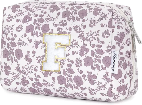 Miniatura 100 de Narwey Bolsa de maquillaje con inicial, regalos de graduación para adolescentes, niñas, niños y adolescentes, cosas de moda de 6 a 18 años, bolsa