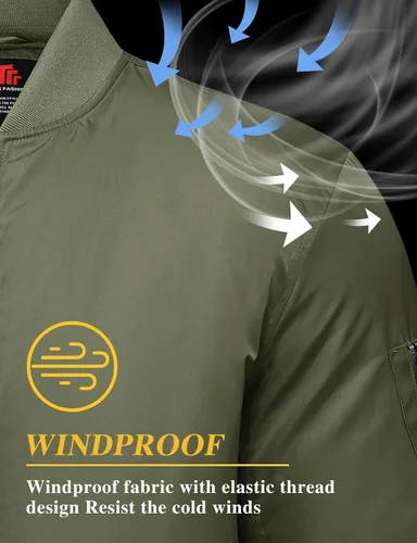 Miniatura 4 de TBMPOY Men's Winter Bomber Jacket Warm Fall Casual Flight Windbreaker Padded Coats Full Zip Stylish Varsity