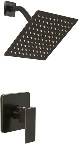 Miniatura 15 de Juego de grifo de ducha negro mate para baño, sistema de ducha de lluvia de lujo con cabezal de ducha de lluvia, kit de molduras de ducha de una