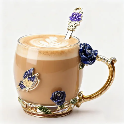 Miniatura 18 de Taza de té de cristal con cuchara y flores, regalo ideal para mujeres, especialmente mamá, en el día de San Valentín, Navidad, cumpleaños, taza