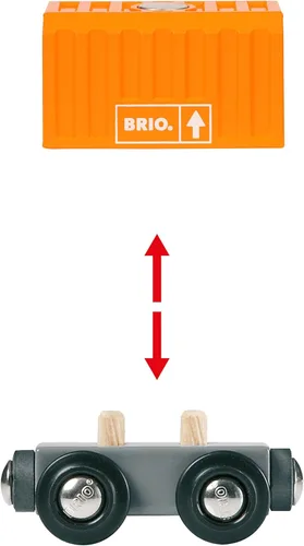 Miniatura 6 de BRIO 33982 Tren de carga de tres vagones - Tren de juguete de madera apto para niños Experiencia de juego atractiva Compatible con todas