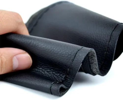 Miniatura 3 de AUTOXBERT Funda de volante de 38 cm/15 pulgadas de piel con costura, funda de volante transpirable y antideslizante para Nissan Qashqai Toyota Camry
