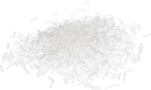 Miniatura 9 de uxcell 1200 cuentas de corneta, cuentas espaciadoras de tubo negro de 0.268 x 0.071 in, cuentas de vidrio forradas para hacer joyas, pulseras