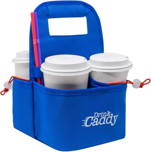 Miniatura 8 de Organizador de bebidas portátil para bebidas y portavasos de café reutilizable, bolsa plegable de 4 tazas con bolsillos organizadores, asegura
