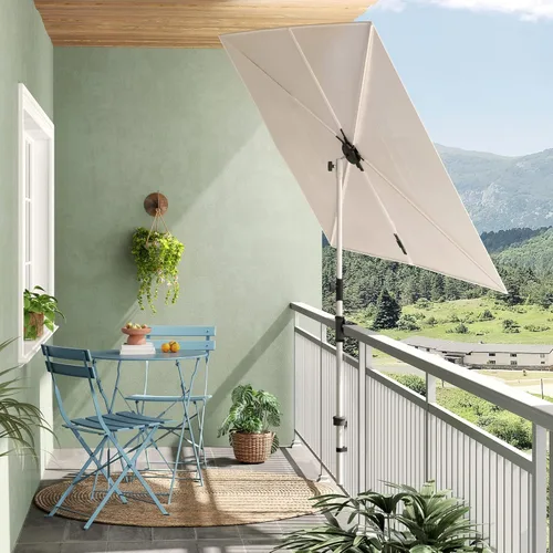 Miniatura 2 de Grand patio - Sombrilla de balcón, JENA 6x4 pies, sombrilla exterior con dosel plano rectangular versátil para patio con perilla giratoria de 360
