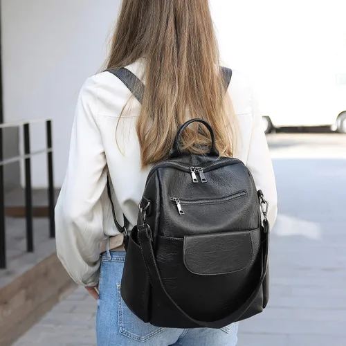 Miniatura 3 de Mochila de moda para mujer, impermeable, bolsa de viaje, bolsa de hombro convertible para mujer
