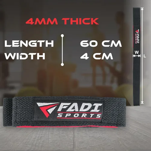 Miniatura 4 de Lifting Wrist Straps for Weightlifting Gym Deadlift and Pull Ups 24 Inch Cotton with 5mm Padded Neoprene for Grip Support Powerlifting Bodybuilding