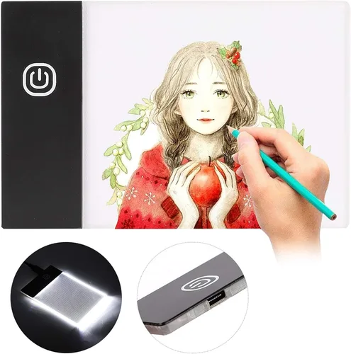 Miniatura 5 de Almohadilla de luz LED para trazado, tablero de luz A6 para dibujo de animación, tablero de copia USB para bocetos de tatuajes de plantillas