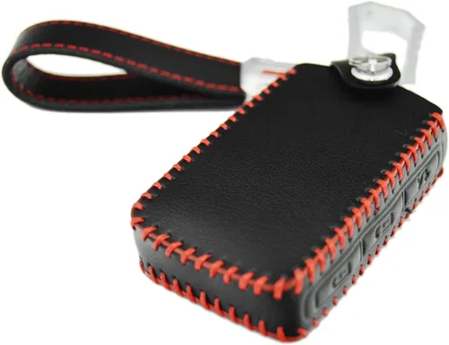 Miniatura 4 de Funda protectora de cuero real para llavero sin llave para Volvo XC40 XC60 XC90 S60 S90 V60 V90 2019-2026 Negro