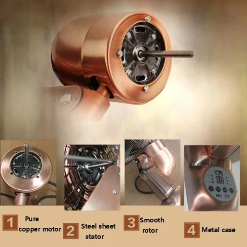 Ventilador eléctrico para uso doméstico, ventilador de pared de metal antiguo retro, ventilador de columpio con control remoto, industria del hogar