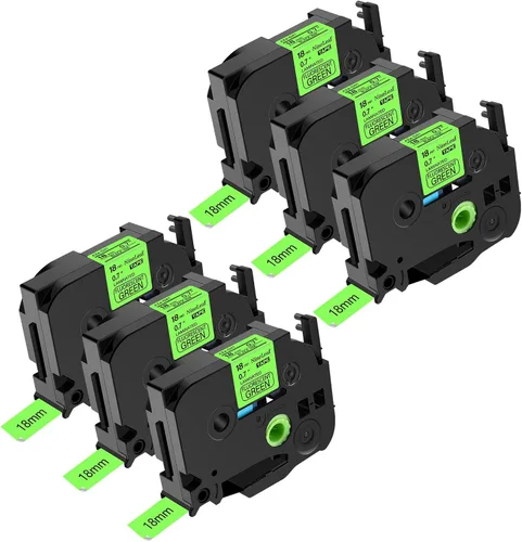 Miniatura 19 de NineLeaf Paquete de 6 cintas de etiquetas compatibles con Brother TZ TZe TZe-531 TZe531 TZ-531 TZ531 0.472 in 1/2 pulgadas, negro sobre azul