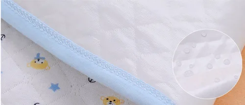 Miniatura 5 de 3 piezas Paquete Monvecle Almohadillas Cambiadoras de Pañal de Algodón para Bebé Impermeables Lavables Revestimientos de Pañales