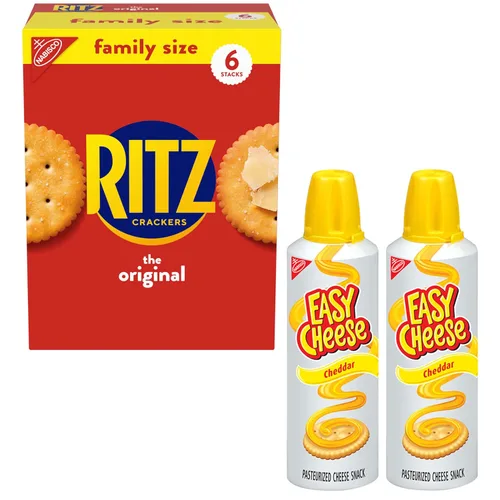 Miniatura 13 de RITZ Galletas Originales y Queso Fácil Cheddar, paquete variado de aperitivos, 1 caja de tamaño familiar y 2 latas