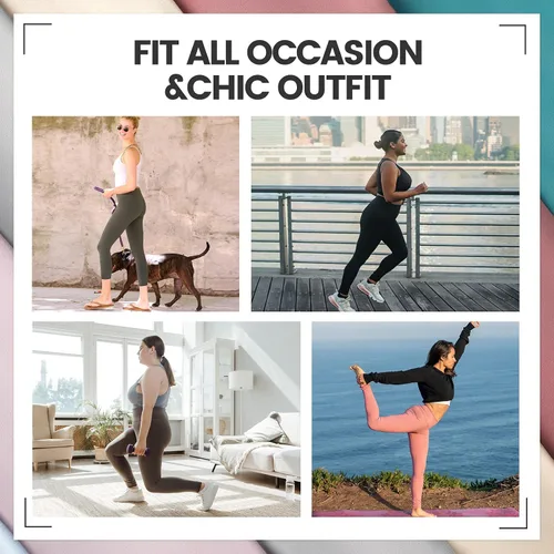 Miniatura 3 de TNNZEET - Paquete de 7 leggings de talle alto para mujer - Pantalones de yoga extra suaves para correr y entrenamiento