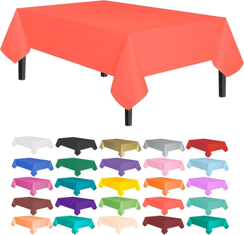 Miniatura 35 de allgala Mantel desechable a prueba de agua, paquete de 6 manteles de 54 x 108 pulgadas, marrón, para fiestas, cumpleaños, bodas, picnic, fiestas