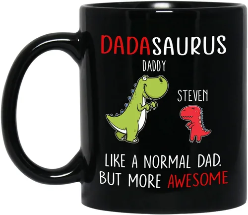Miniatura 15 de Taza de café con texto en inglés "This Daddy Belongs To Coffee Cup", regalo para el día del padre, Navidad, taza de café negra personalizada