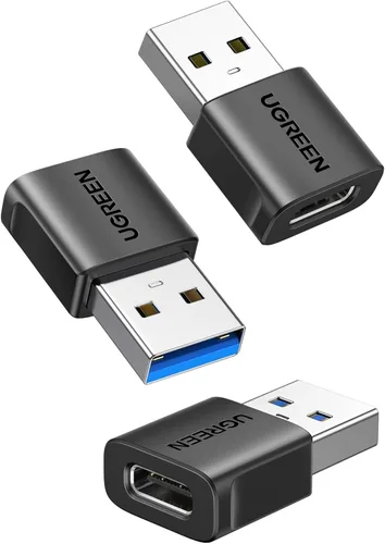 UGREEN Paquete de 3 adaptadores USB a USB C, adaptador USB C hembra a USB macho de 10 Gbps tipo C convertidor para iPhone 17 16 15 14 13 Plus Pro