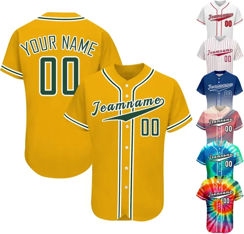 Camiseta de béisbol personalizada para hombre, a rayas, con botones, cosidas, para mujeres, jóvenes, niños, uniforme deportivo
