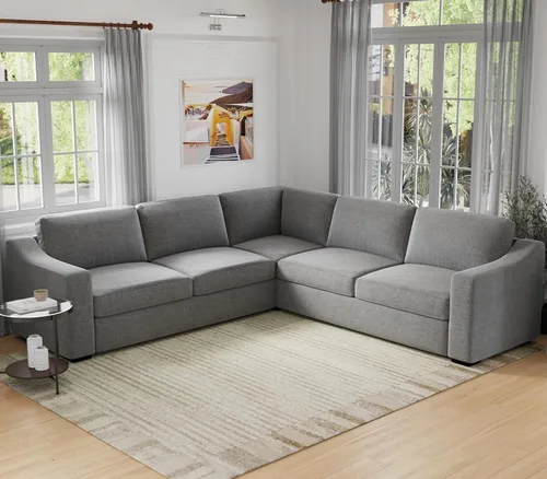 Miniatura 20 de ELUCHANG Sofá moderno de 85 pulgadas para sala de estar, sofá de lino natural de 3 plazas con asientos extra profundos, cojín tapizado y funda