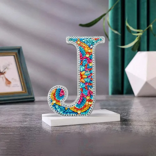 Miniatura 15 de YOYA Letras de Artesanía de Madera con Arte de Diamantes 5D de 6 Pulgadas para Decoración de Pared, Kits de Arte de Diamantes de Letras de A