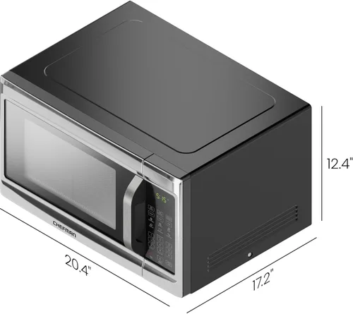 Miniatura 6 de Chefman Horno microondas para encimera, 1.3 pies cúbicos digital, acero inoxidable, 1000 vatios, con 6 menús automáticos, 10 niveles de potencia