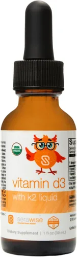 Vitamina líquida orgánica D3 con K2 por la Dra. Ana Maria Temple | Apoya huesos fuertes y salud inmunológica | Certificado orgánico USDA | Base de