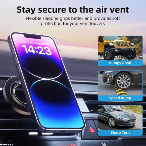 Miniatura 2 de Soporte de teléfono para automóvil, diseño de salida de aire, adecuado para todos los modelos de vehículos, soporte de teléfono con ventosa