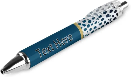 Miniatura 9 de Bolígrafos personalizados con estampado de leopardo negro y azul con punta de lápiz capacitivo, bolígrafos grabados personalizados con nombre