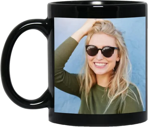 Miniatura 3 de Taza de café personalizada, taza de café personalizada, taza de cerámica negra de 11 onzas con texto o logotipo, regalo personalizado de doble cara