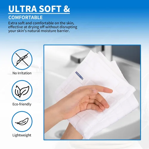 Miniatura 3 de Toallas de mano para baño, paquete de 24 toallas de mano de baño de microfibra de 25 x 15 pulgadas, de secado rápido, sin pelusas, suaves, Blanco