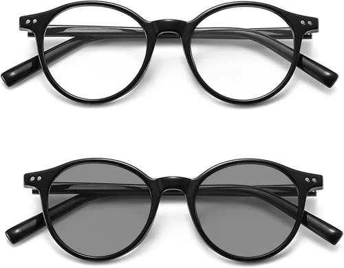 TR90 Transición Fotocromática ronda lente completa gafas de lectura para hombres mujeres gafas de sol presbípicas transparentes lectores