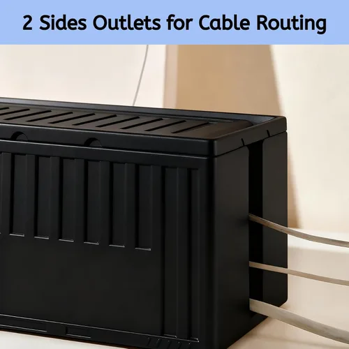 Miniatura 8 de Caja de cables - [142 piezas] Kit de organización de cables, caja ocultadora de cables mediana para ocultar el soporte de la regleta