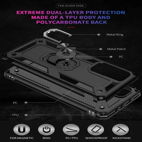 Miniatura 6 de Funda para Xiaomi Redmi Note 9 con protector de pantalla de cristal, híbrida resistente a los arañazos de doble capa, antiarañazos, a prueba
