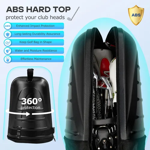 Miniatura 2 de Golf Travel Bags for Airlines with Reinforced Wheels, Hard Case Top and 1680D Heavy Duty Oxford Protect Golf Clubs, Lightweight and Easy to Use