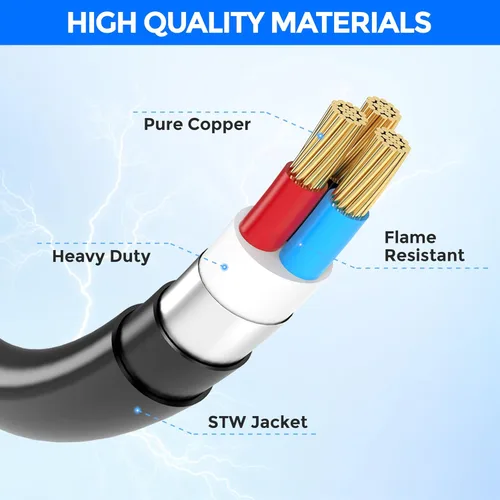 Miniatura 4 de CircleCord Cable de alimentación para caravana de 30 amperios de 36 pies con bloqueo giratorio, resistente calibre 10, 3 cables, STW de cobre puro