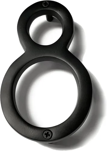 Miniatura 45 de NACH Números de casa flotantes, números de casa negros de aluminio de 6 pulgadas para exteriores, número 5, números de puerta con accesorios
