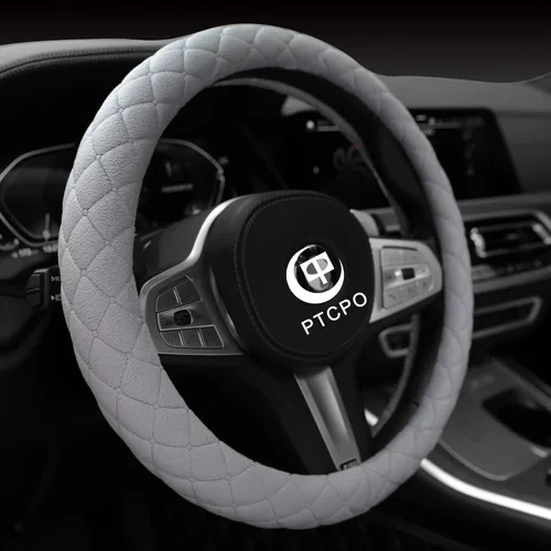 Miniatura 10 de Funda suave para volante de auto para sedán, SUV, terciopelo de lujo cálido, sin olor, universal, antideslizante, verano invierno, negro