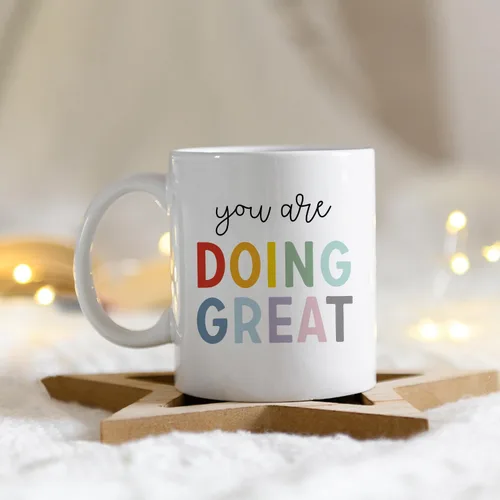 Miniatura 2 de IWXYI Taza de café con texto en inglés "You Are Doing Great con texto en inglés "You Are Doing Great", taza de café de 11 onzas, regalo inspirador