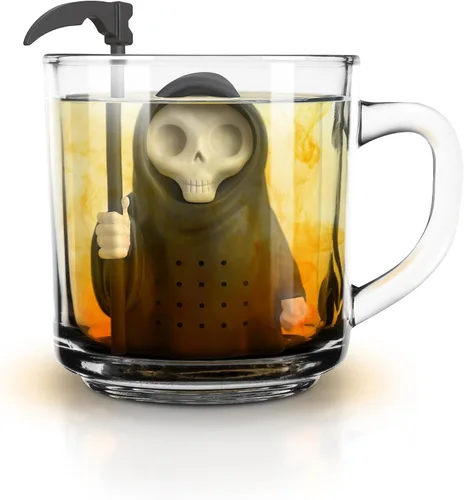 Miniatura 4 de Genuine Fred Grim Steeper - Infusor de té de silicona reutilizable, diseño de la parca negra, dispositivo de cocina divertido e inteligente