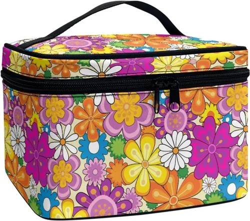 Miniatura 10 de JoyLamoria Bolsa de Maquillaje Portátil Bolsa de Cosméticos de Viaje Bolsa de Maquillaje con Gran Capacidad Bolsa con Cremallera, Aztec Southwestern