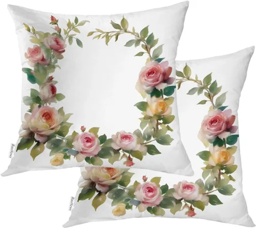 Miniatura 120 de Fundas de almohada con diseño de pinos y pájaros, bayas rojas, hojas de acebo, fondo beige, funda de cojín de mezcla digital, funda de almohada
