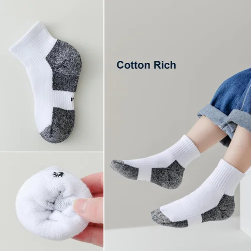 Miniatura 27 de EPEIUS Calcetines acolchados de algodón grueso para niños y niñas, calcetines atléticos deportivos para correr, paquete de 6 unidades, 4-14 años