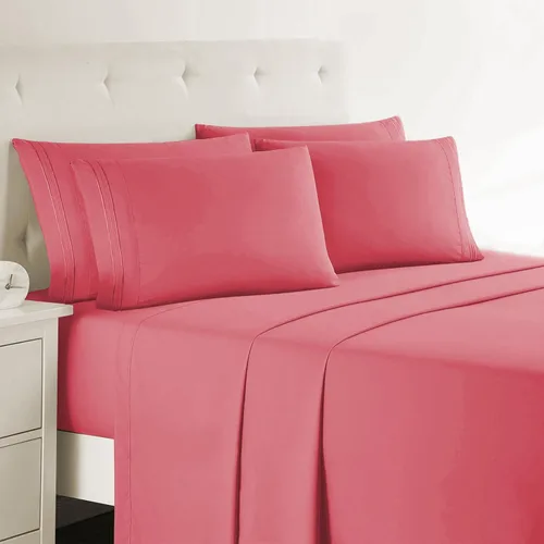 Miniatura 47 de Clara Clark - Juego de sábanas King con Flex Top, 6 piezas - Sábanas de lujo para cama King con cabeza dividida, juego de cama súper suave, King
