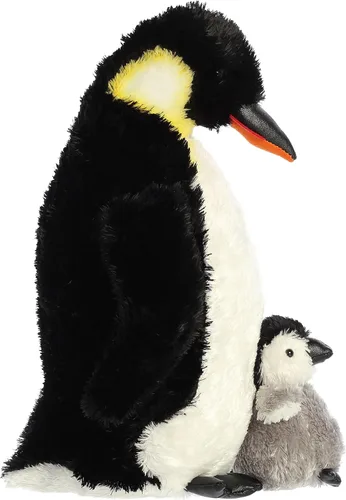 Miniatura 4 de Aurora World pingüino emperador con bebé, 12 pulgadas