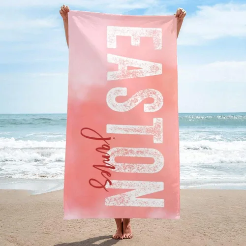 Miniatura 11 de Toalla de playa personalizada con nombre para playa, piscina, diversión de verano, regalos para niños, adultos y parejas (azul)