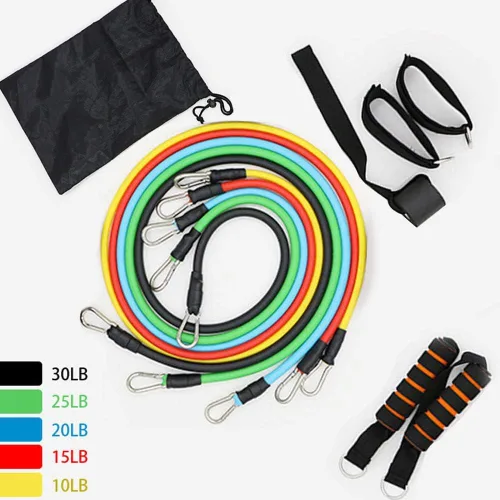Miniatura 3 de UPONE Juego de bandas de resistencia elásticas para ejercicio con anclaje de puerta, bandas de ejercicio de terapia física con asas, correas
