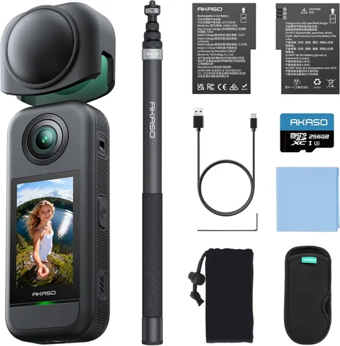 Miniatura 19 de AKASO Combo de creador de cámara de acción 360: video 360 de 5.7K con sensores de 1/2 pulgada de 48 MP, foto 360 de 72 MP, 360 supersuave, palo