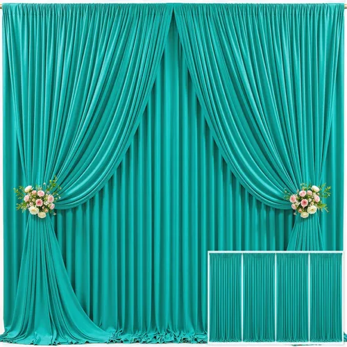 Miniatura 18 de 8 Paneles de Cortina de Fondo Blanco para Fiestas Bodas Sin Arrugas Cortinas Blancas para Fotos Fondos Cortinas Tela Decoración para Baby Shower